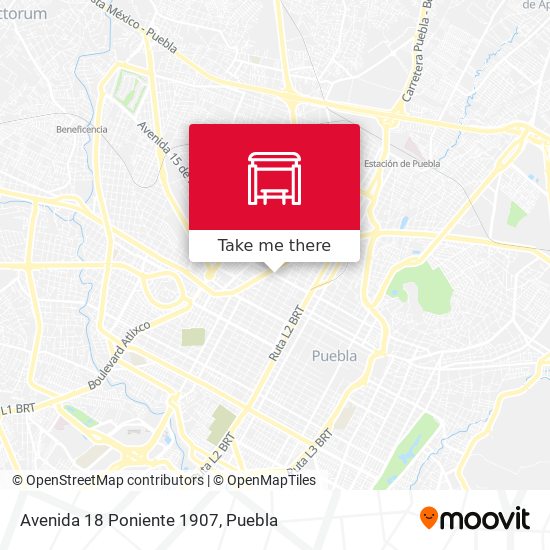 Mapa de Avenida 18 Poniente 1907