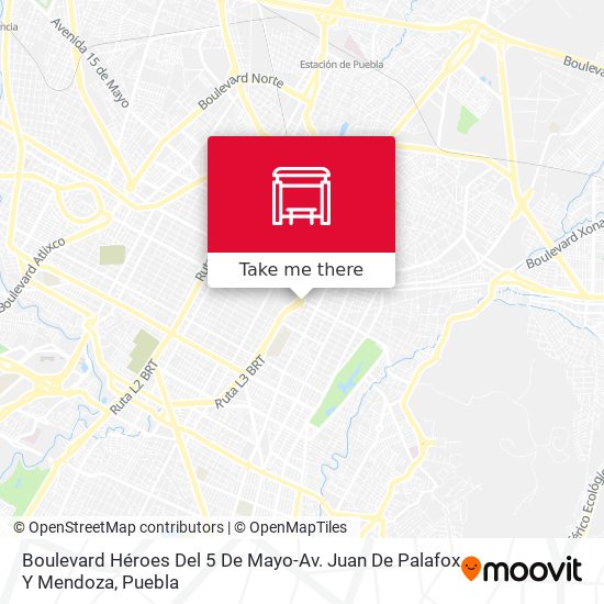 Mapa de Boulevard Héroes Del 5 De Mayo-Av. Juan De Palafox Y Mendoza