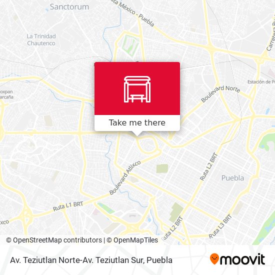 Av. Teziutlan Norte-Av. Teziutlan Sur map