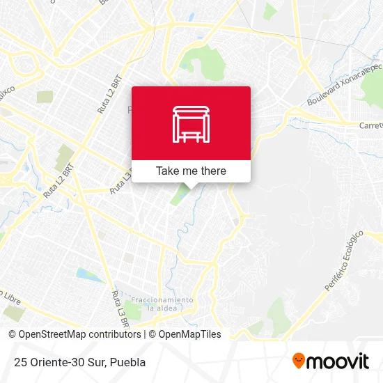 25 Oriente-30 Sur map