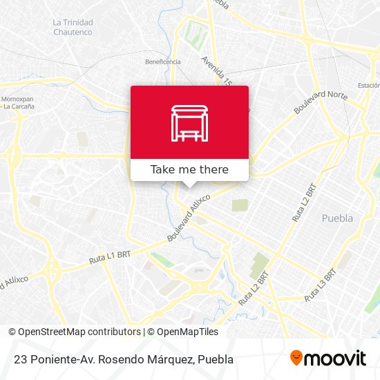 Mapa de 23 Poniente-Av. Rosendo Márquez