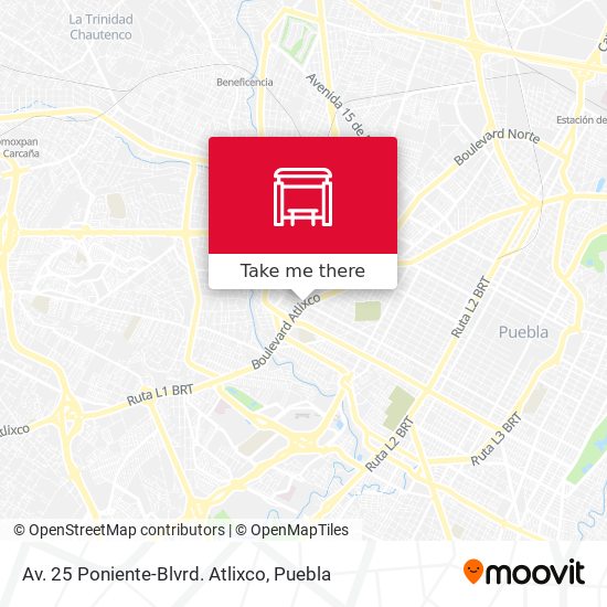 Av. 25 Poniente-Blvrd. Atlixco map