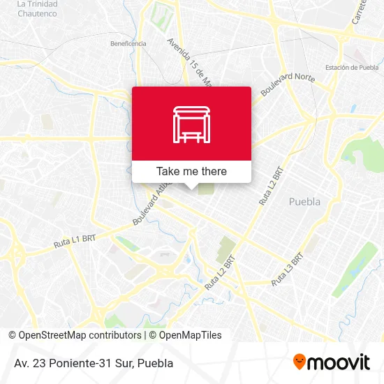Av. 23 Poniente-31 Sur map