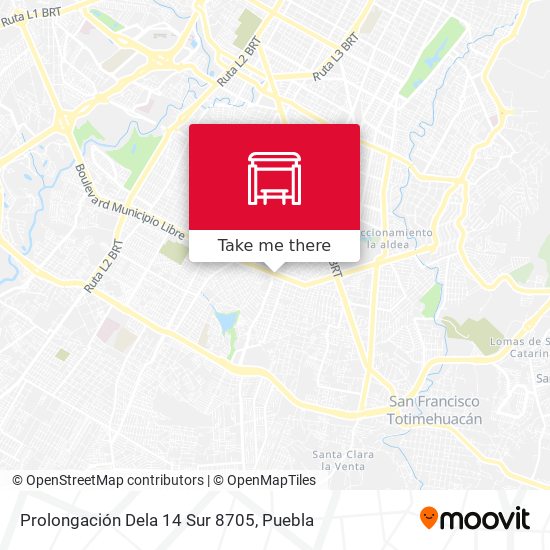 Mapa de Prolongación Dela 14 Sur 8705