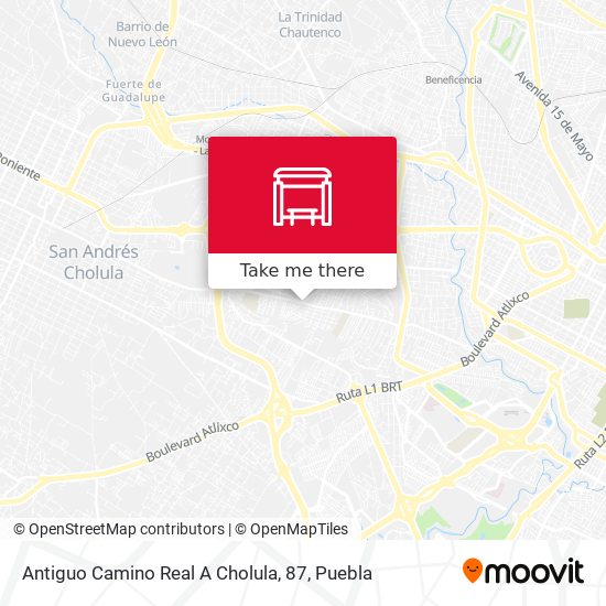 Mapa de Antiguo Camino Real A Cholula, 87