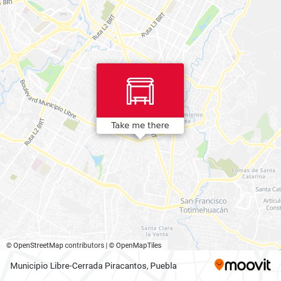 Municipio Libre-Cerrada Piracantos map