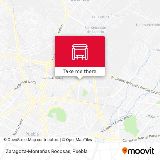 Zaragoza-Montañas Rocosas map