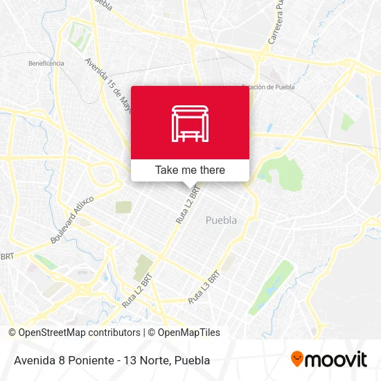 Mapa de Avenida 8 Poniente - 13 Norte