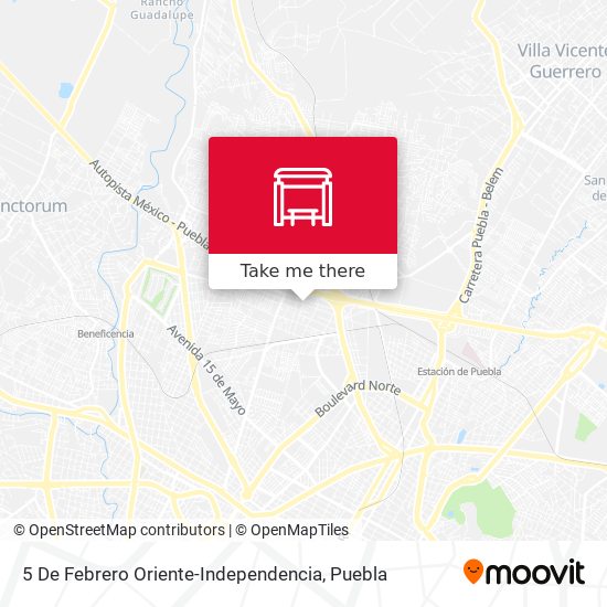 Mapa de 5 De Febrero Oriente-Independencia