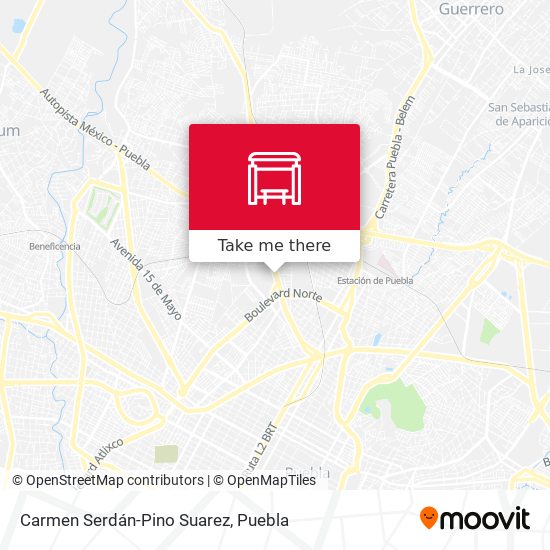 Carmen Serdán-Pino Suarez map