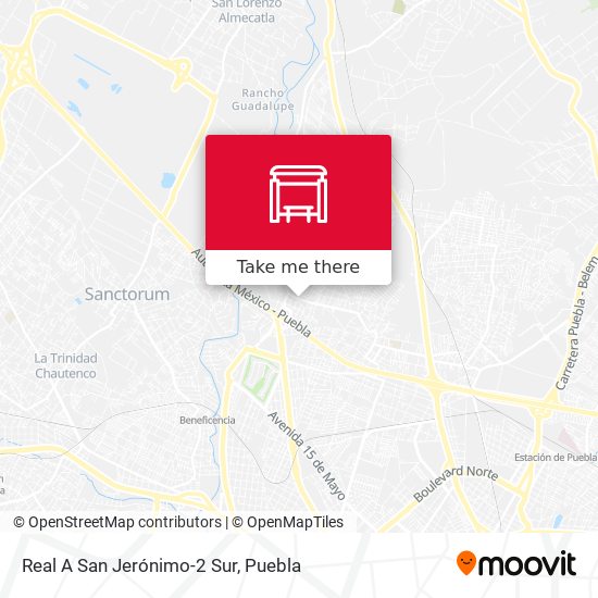 Real A San Jerónimo-2 Sur map