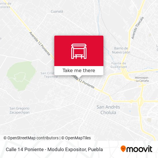 Mapa de Calle 14 Poniente - Modulo Expositor