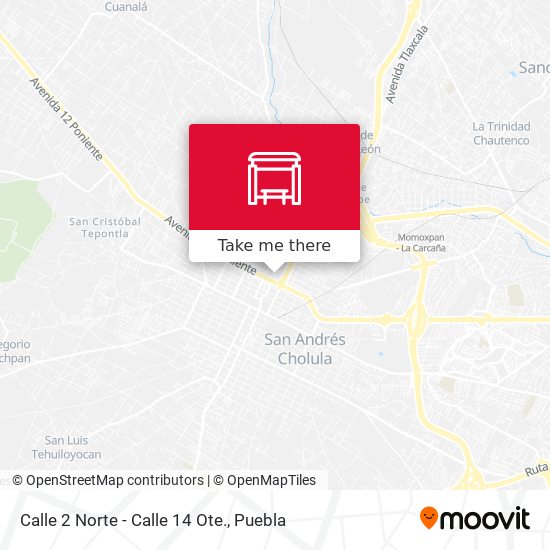 Calle 2 Norte - Calle 14 Ote. map
