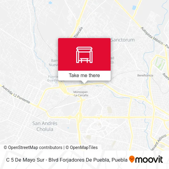 C 5 De Mayo Sur - Blvd Forjadores De Puebla map
