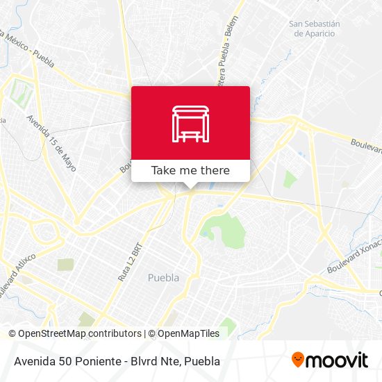 Mapa de Avenida 50 Poniente - Blvrd Nte