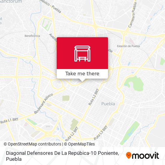 Diagonal Defensores De La Repúbica-10 Poniente map