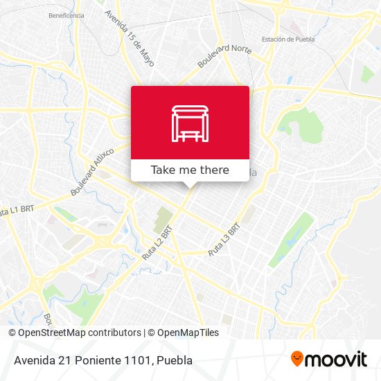 Mapa de Avenida 21 Poniente 1101