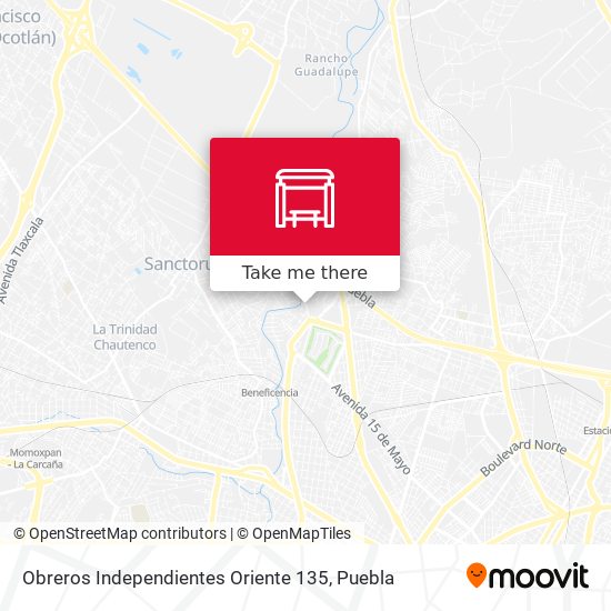 Mapa de Obreros Independientes Oriente 135