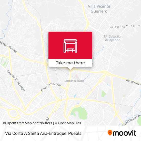 Mapa de Vía Corta A Santa Ana-Entroque