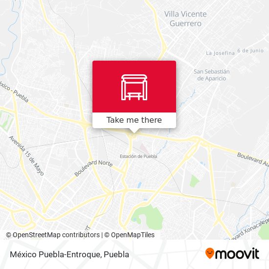 México Puebla-Entroque map