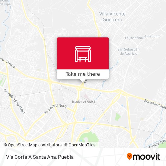 Vía Corta A Santa Ana map