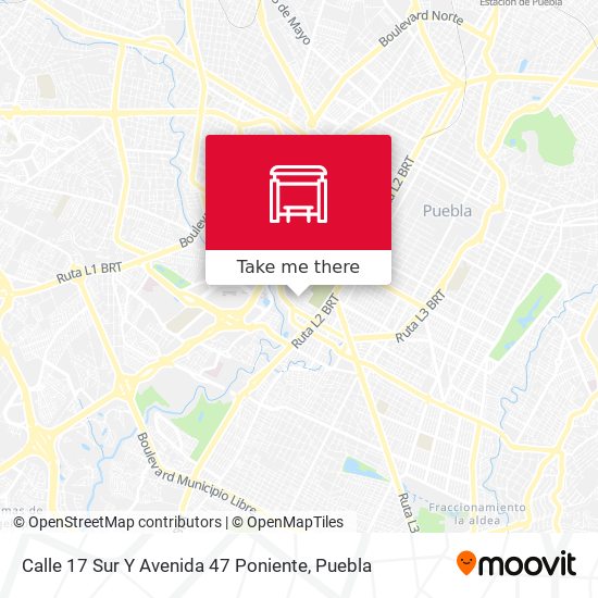 Calle 17 Sur Y Avenida 47 Poniente map