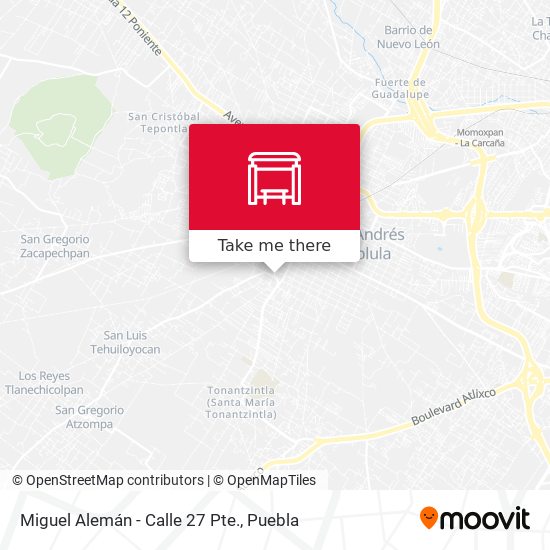 Miguel Alemán - Calle 27 Pte. map