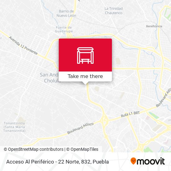 Acceso Al Periférico - 22 Norte, 832 map
