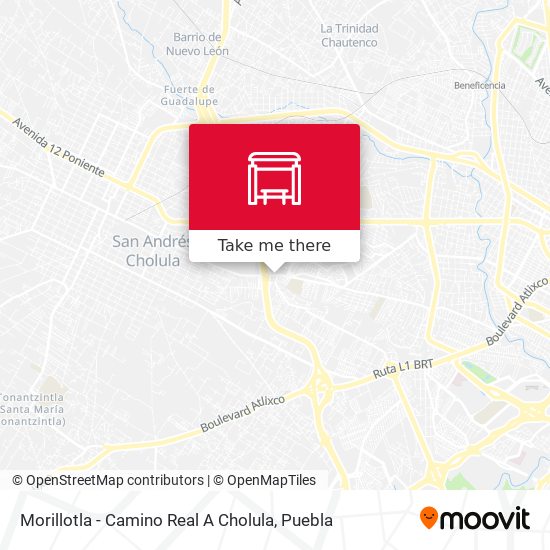 Morillotla - Camino Real A Cholula map