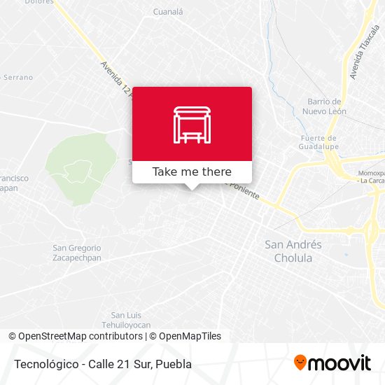 Tecnológico -  Calle 21 Sur map