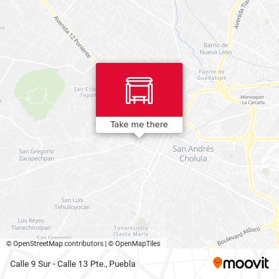 Calle 9 Sur - Calle 13 Pte. map