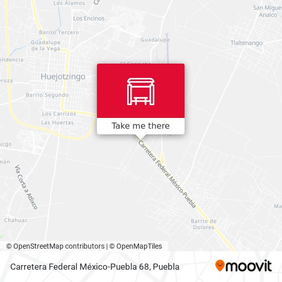 Carretera Federal México-Puebla 68 map