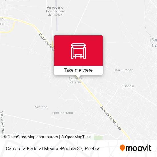 Carretera Federal México-Puebla 33 map