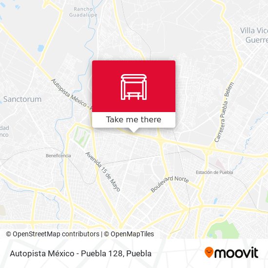 Mapa de Autopista México - Puebla 128