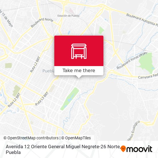 Mapa de Avenida 12 Oriente General Miguel Negrete-26 Norte