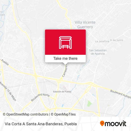 Via Corta A Santa Ana-Banderas map
