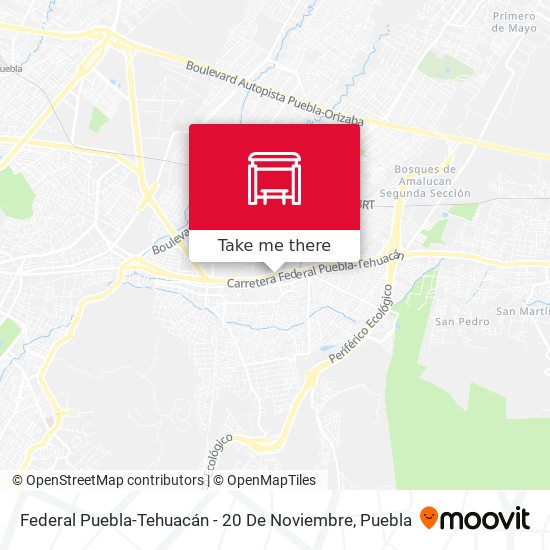 Mapa de Federal Puebla-Tehuacán - 20 De Noviembre