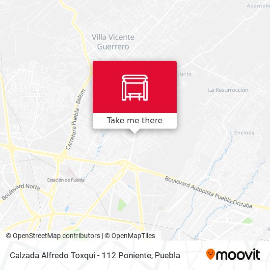 Mapa de Calzada Alfredo Toxqui - 112 Poniente