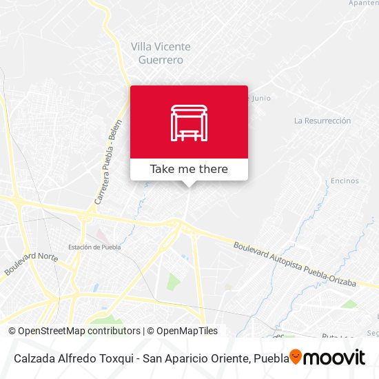 Calzada Alfredo Toxqui - San Aparicio Oriente map