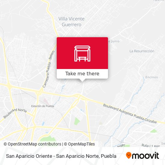 San Aparicio Oriente - San Aparicio Norte map