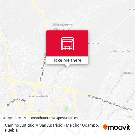 Mapa de Camino Antiguo A San Aparicio - Melchor Ocampo