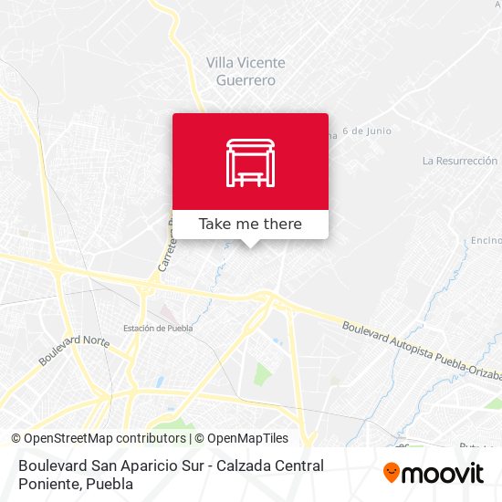 Mapa de Boulevard San Aparicio Sur - Calzada Central Poniente