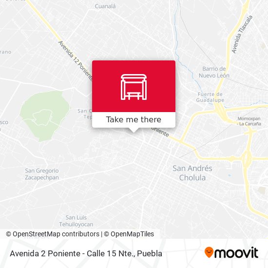 Mapa de Avenida 2 Poniente - Calle 15 Nte.