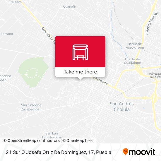 21 Sur O Josefa Ortiz De Domínguez, 17 map
