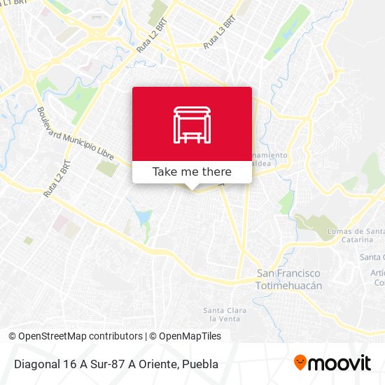 Diagonal 16 A Sur-87 A Oriente map