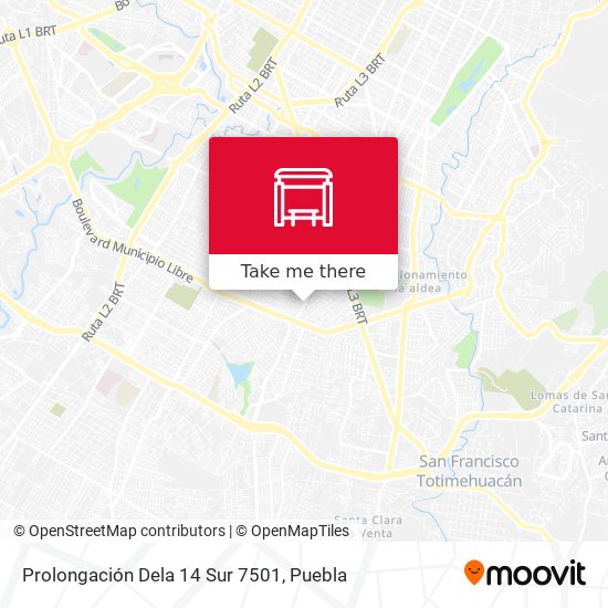 Prolongación Dela 14 Sur 7501 map