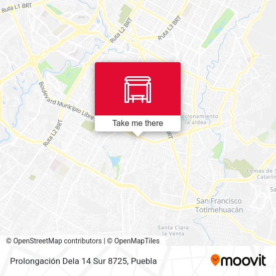 Mapa de Prolongación Dela 14 Sur 8725