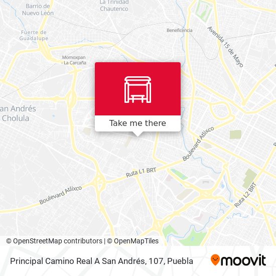 Principal Camino Real A San Andrés, 107 map