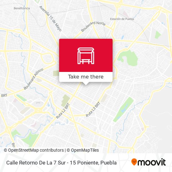 Mapa de Calle Retorno De La 7 Sur - 15 Poniente