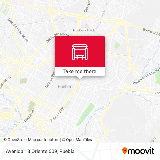 Mapa de Avenida 18 Oriente 609